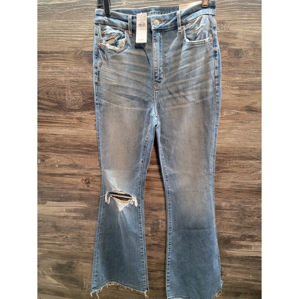 American Eagle Curvy Super High Rise Flare Boot Cut Denim Jeans Sz 6 28W